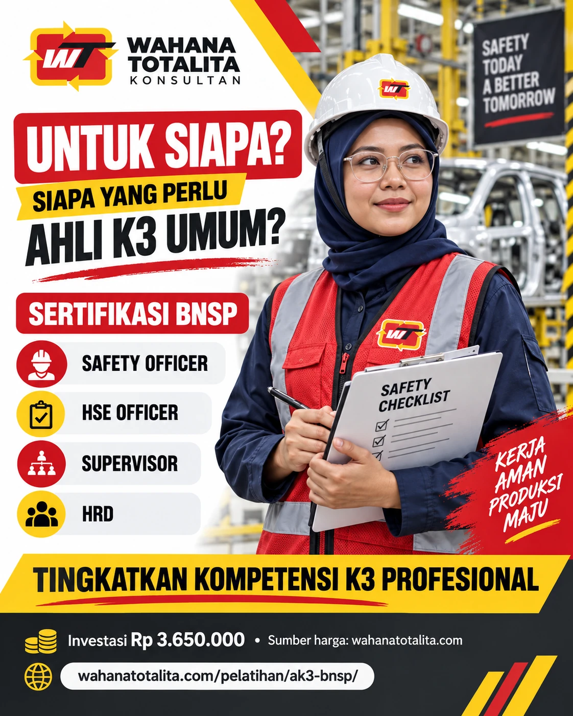 Poster Ahli K3 Umum Sertifikasi BNSP — Untuk Siapa oleh Wahana Totalita