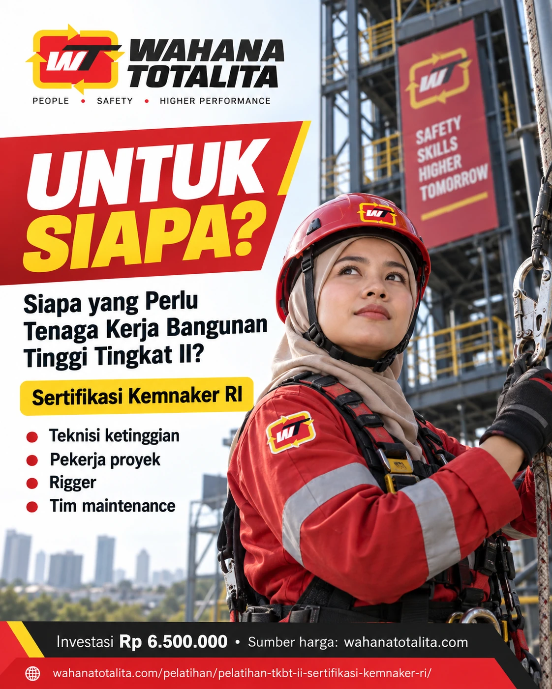 Poster Tenaga Kerja Bangunan Tinggi Tingkat II Sertifikasi Kemnaker RI — Untuk Siapa oleh Wahana Totalita