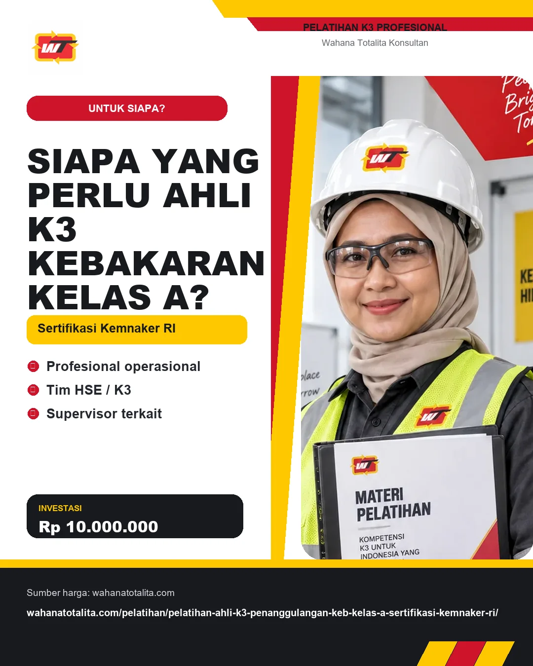 Siapa yang Perlu Ahli K3 Kebakaran Kelas A? Sertifikasi Kemnaker RI dengan informasi Profesional operasional, Tim HSE / K3, Supervisor terkait