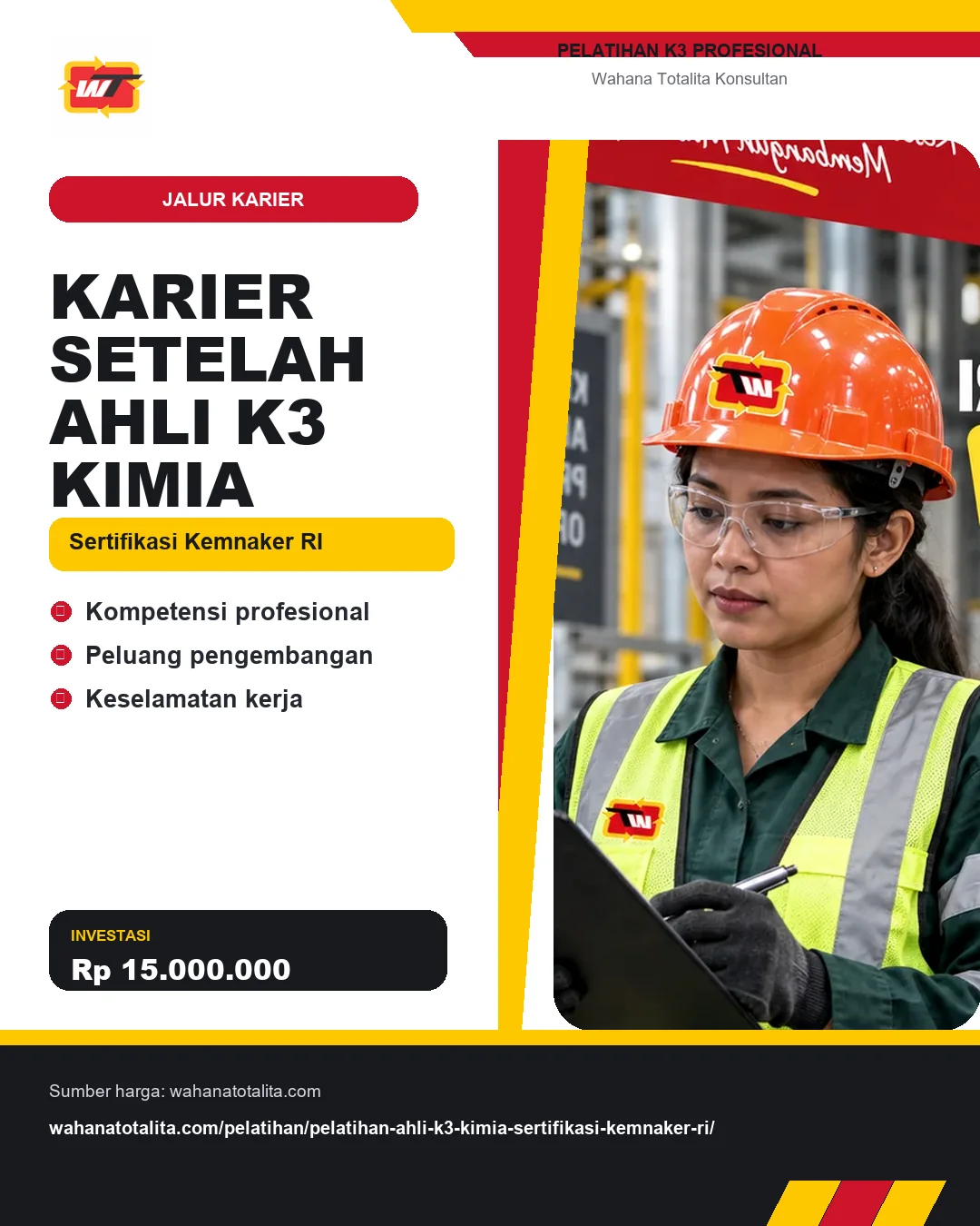 Karier Setelah Ahli K3 Kimia Sertifikasi Kemnaker RI dengan informasi Kompetensi profesional, Peluang pengembangan, Keselamatan kerja