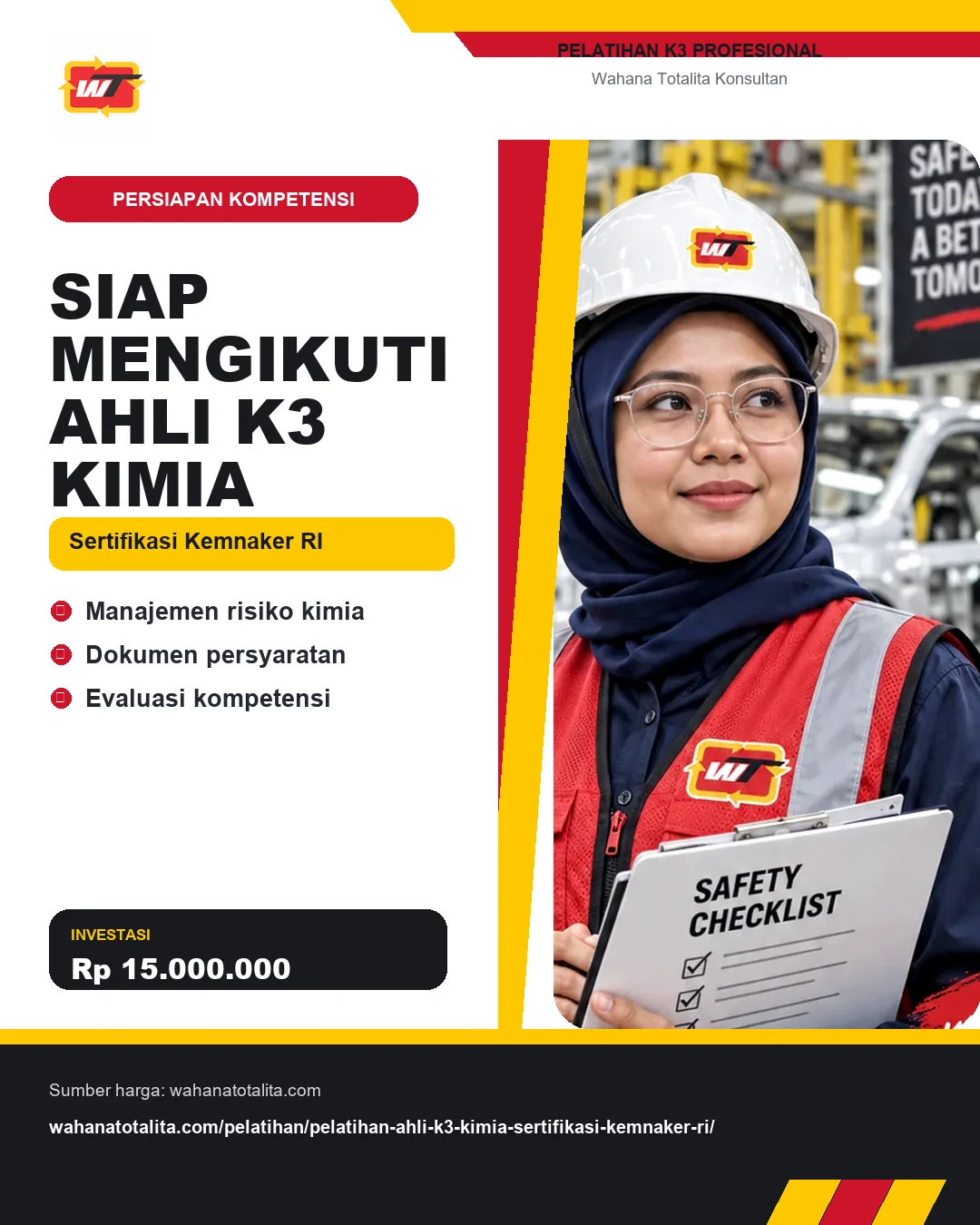 Siap Mengikuti Ahli K3 Kimia Sertifikasi Kemnaker RI dengan informasi Manajemen risiko kimia, Dokumen persyaratan, Evaluasi kompetensi