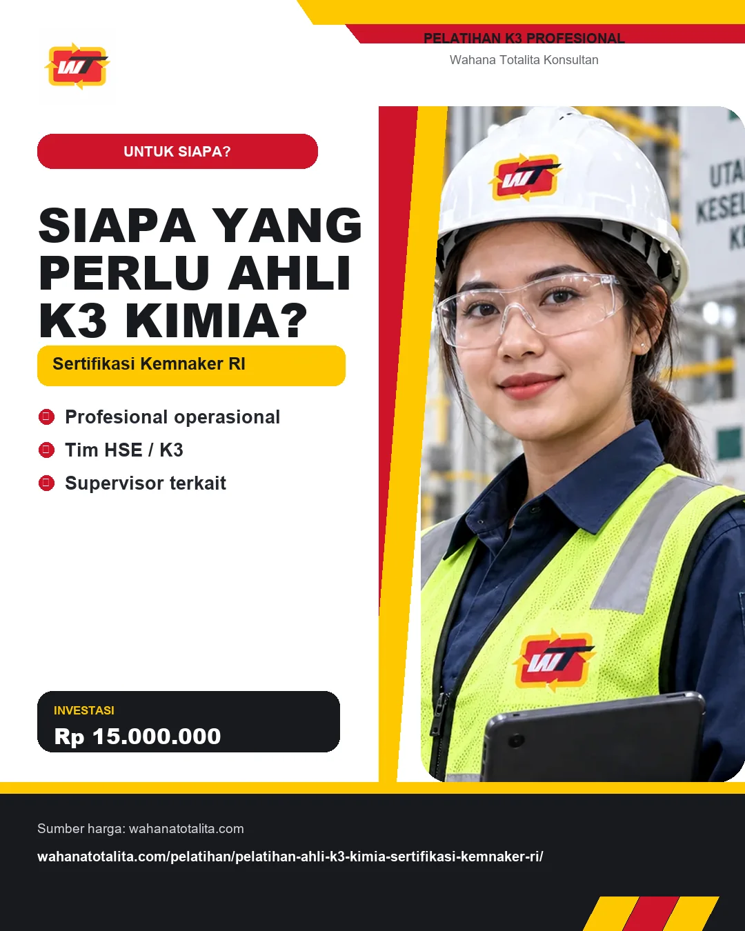 Siapa yang Perlu Ahli K3 Kimia? Sertifikasi Kemnaker RI dengan informasi Profesional operasional, Tim HSE / K3, Supervisor terkait