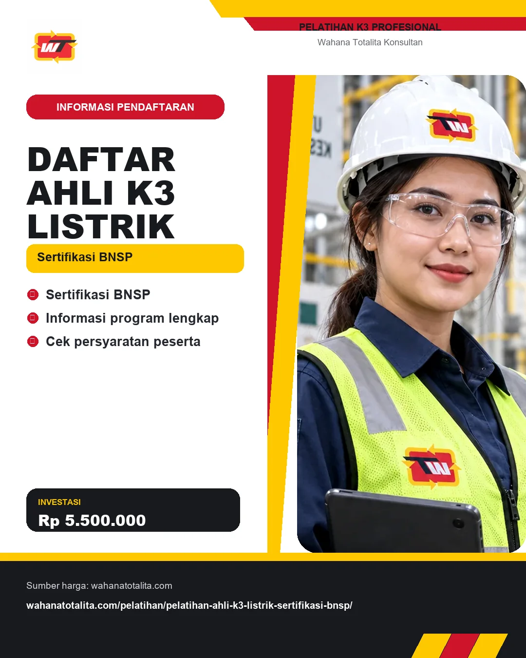 Daftar Ahli K3 Listrik Sertifikasi BNSP dengan informasi Sertifikasi BNSP, Informasi program lengkap, Cek persyaratan peserta