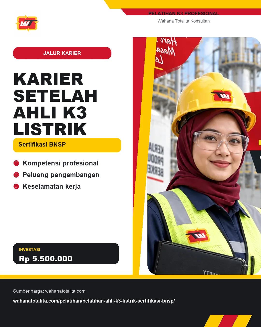 Karier Setelah Ahli K3 Listrik Sertifikasi BNSP dengan informasi Kompetensi profesional, Peluang pengembangan, Keselamatan kerja