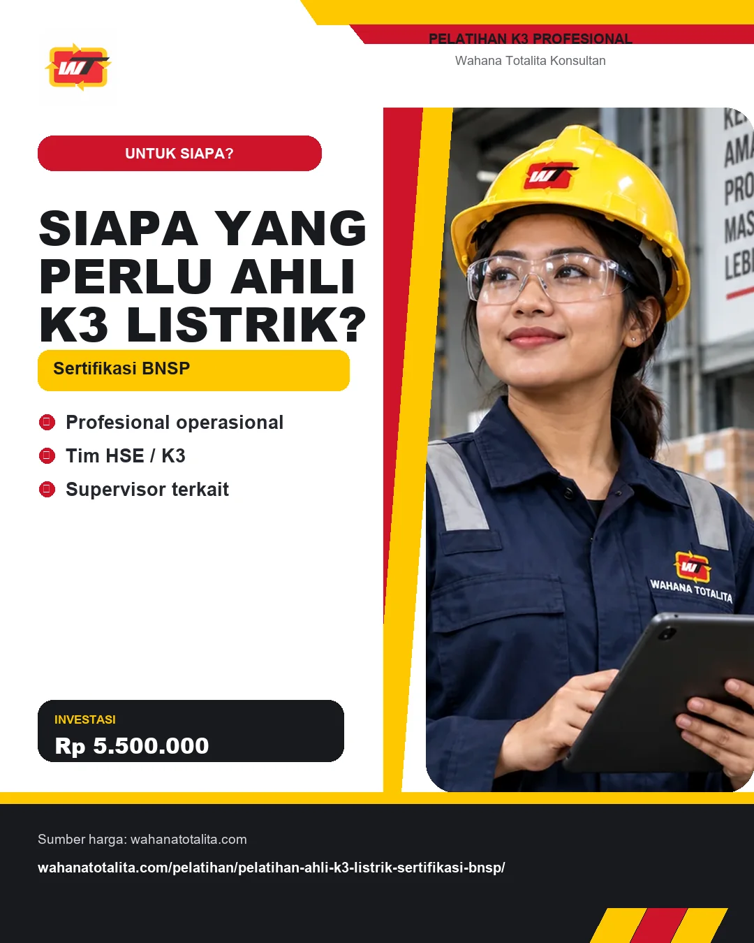 Siapa yang Perlu Ahli K3 Listrik? Sertifikasi BNSP dengan informasi Profesional operasional, Tim HSE / K3, Supervisor terkait