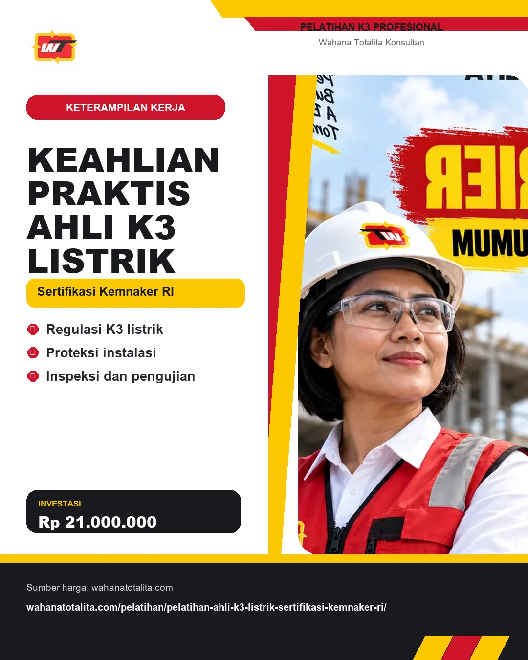 Keahlian Praktis Ahli K3 Listrik Sertifikasi Kemnaker RI dengan informasi Regulasi K3 listrik, Proteksi instalasi, Inspeksi dan pengujian