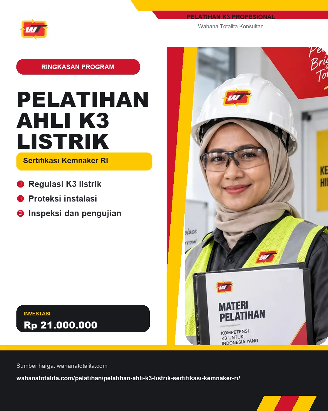 Pelatihan Ahli K3 Listrik Sertifikasi Kemnaker RI dengan informasi Regulasi K3 listrik, Proteksi instalasi, Inspeksi dan pengujian