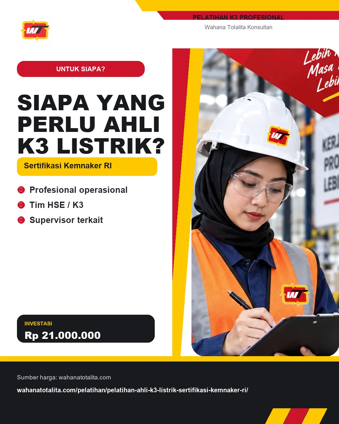 Siapa yang Perlu Ahli K3 Listrik? Sertifikasi Kemnaker RI dengan informasi Profesional operasional, Tim HSE / K3, Supervisor terkait