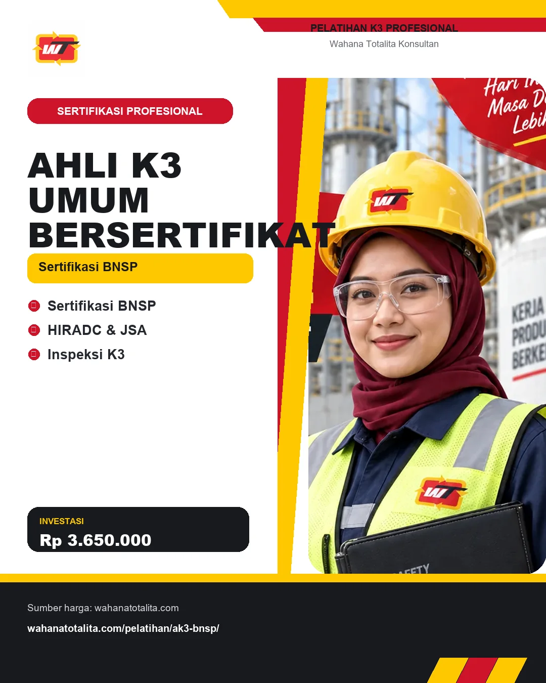 Ahli K3 Umum Bersertifikat Sertifikasi BNSP dengan informasi Sertifikasi BNSP, HIRADC & JSA, Inspeksi K3