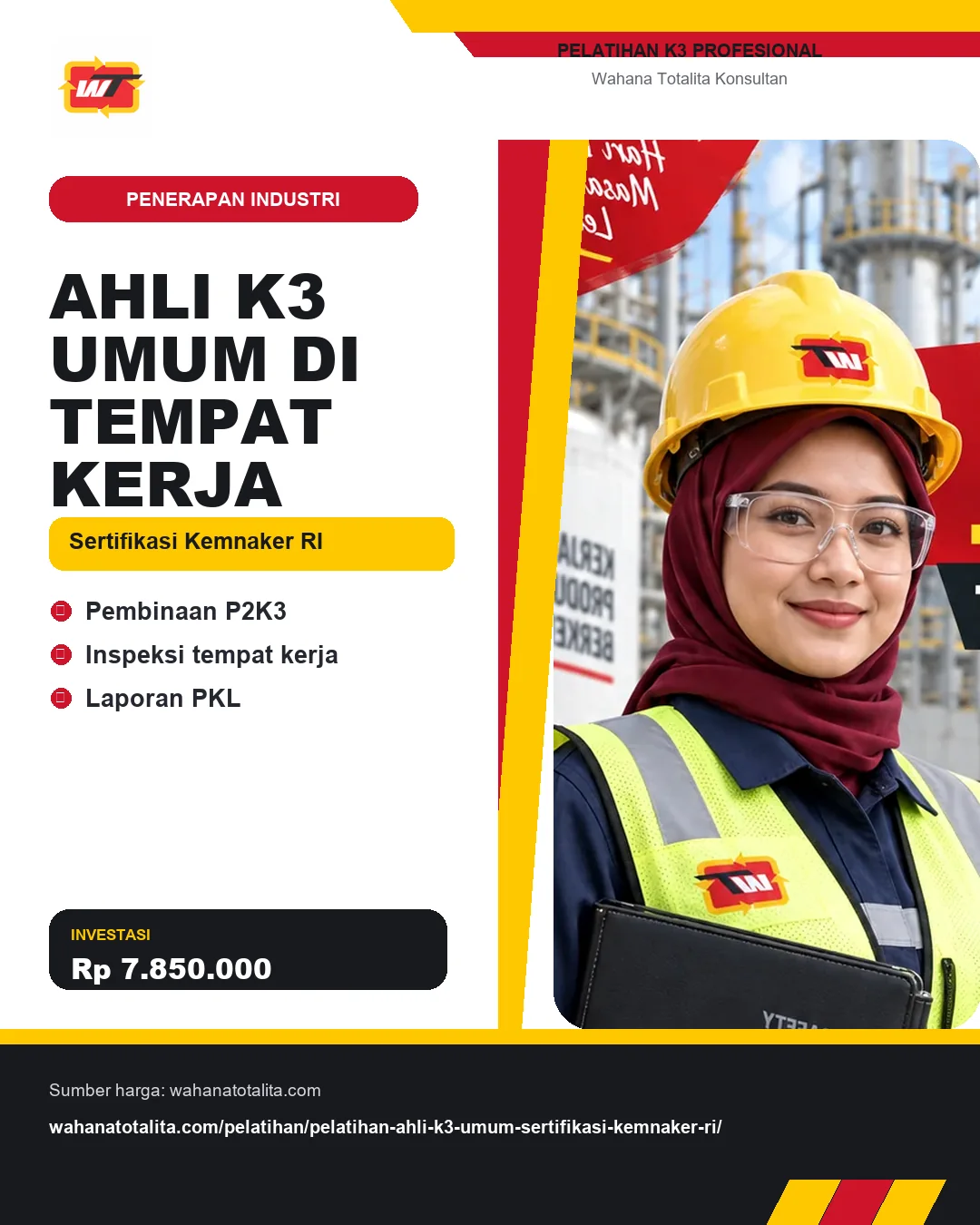 Ahli K3 Umum di Tempat Kerja Sertifikasi Kemnaker RI dengan informasi Pembinaan P2K3, Inspeksi tempat kerja, Laporan PKL