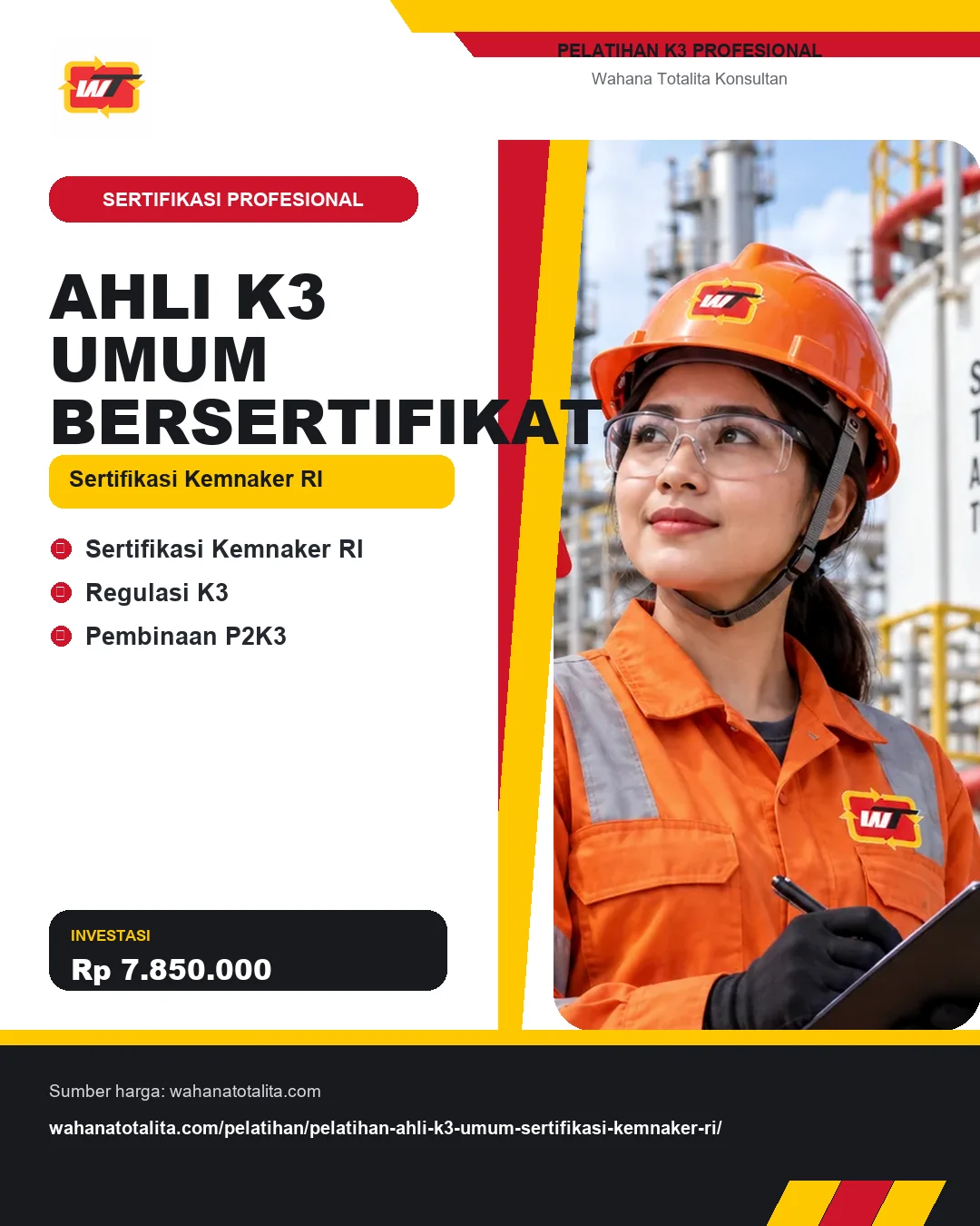 Ahli K3 Umum Bersertifikat Sertifikasi Kemnaker RI dengan informasi Sertifikasi Kemnaker RI, Regulasi K3, Pembinaan P2K3