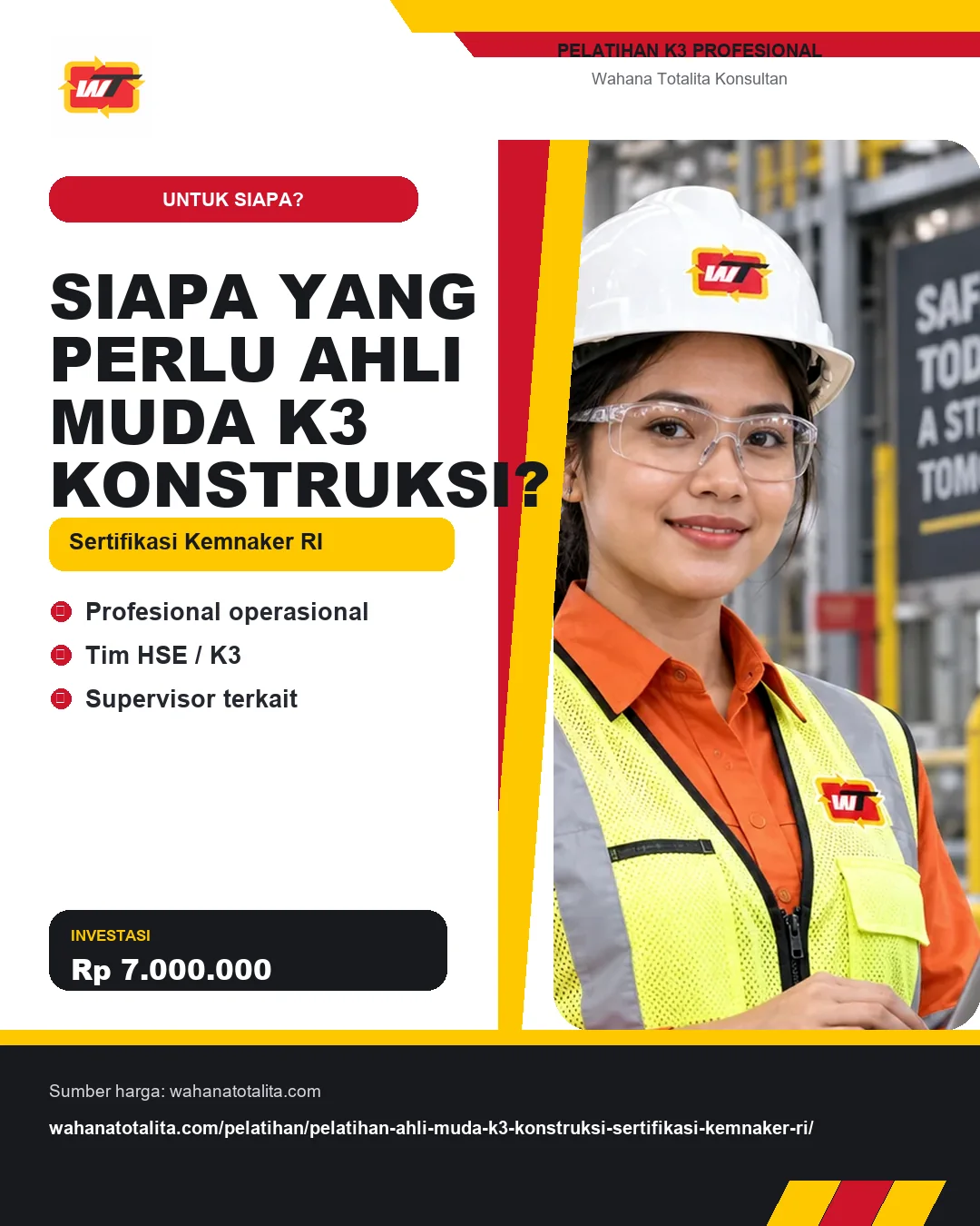 Siapa yang Perlu Ahli Muda K3 Konstruksi? Sertifikasi Kemnaker RI dengan informasi Profesional operasional, Tim HSE / K3, Supervisor terkait