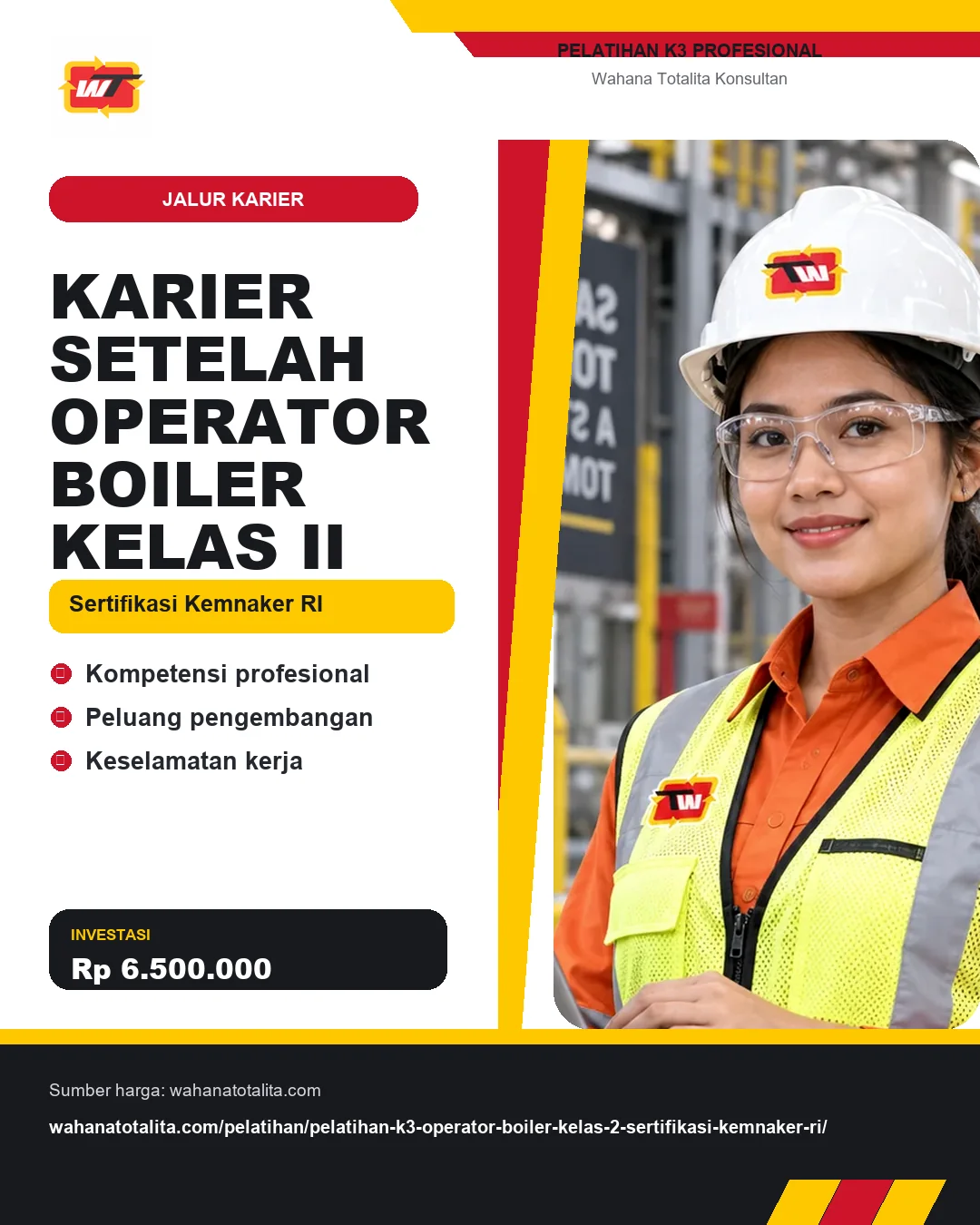 Karier Setelah Operator Boiler Kelas II Sertifikasi Kemnaker RI dengan informasi Kompetensi profesional, Peluang pengembangan, Keselamatan kerja