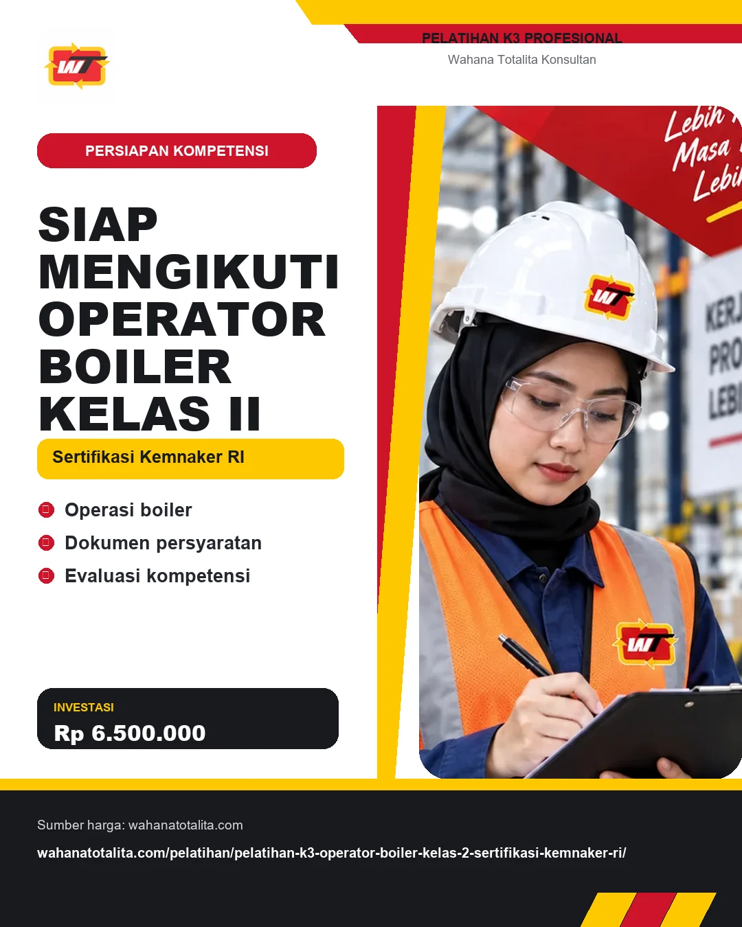 Siap Mengikuti Operator Boiler Kelas II Sertifikasi Kemnaker RI dengan informasi Operasi boiler, Dokumen persyaratan, Evaluasi kompetensi