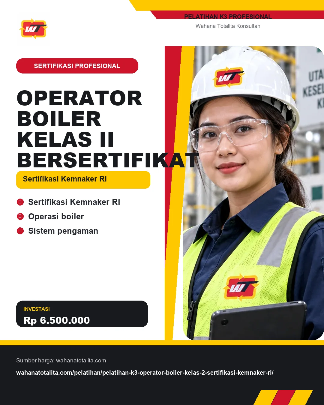 Operator Boiler Kelas II Bersertifikat Sertifikasi Kemnaker RI dengan informasi Sertifikasi Kemnaker RI, Operasi boiler, Sistem pengaman