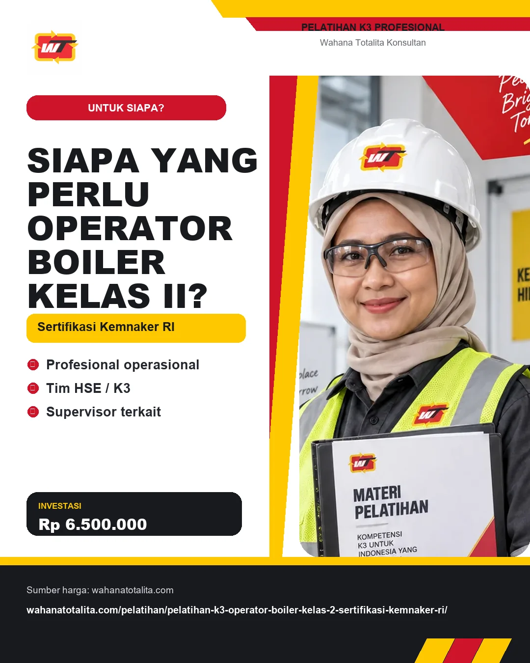 Siapa yang Perlu Operator Boiler Kelas II? Sertifikasi Kemnaker RI dengan informasi Profesional operasional, Tim HSE / K3, Supervisor terkait