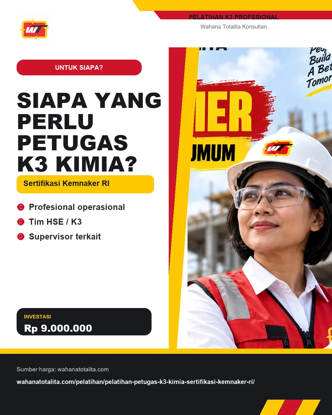 Siapa yang Perlu Petugas K3 Kimia? Sertifikasi Kemnaker RI dengan informasi Profesional operasional, Tim HSE / K3, Supervisor terkait