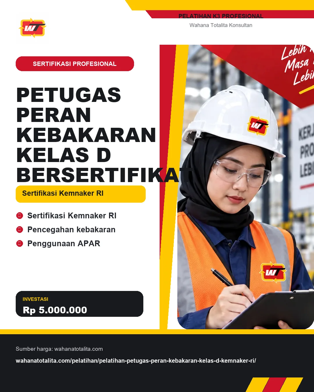 Petugas Peran Kebakaran Kelas D Bersertifikat Sertifikasi Kemnaker RI dengan informasi Sertifikasi Kemnaker RI, Pencegahan kebakaran, Penggunaan APAR