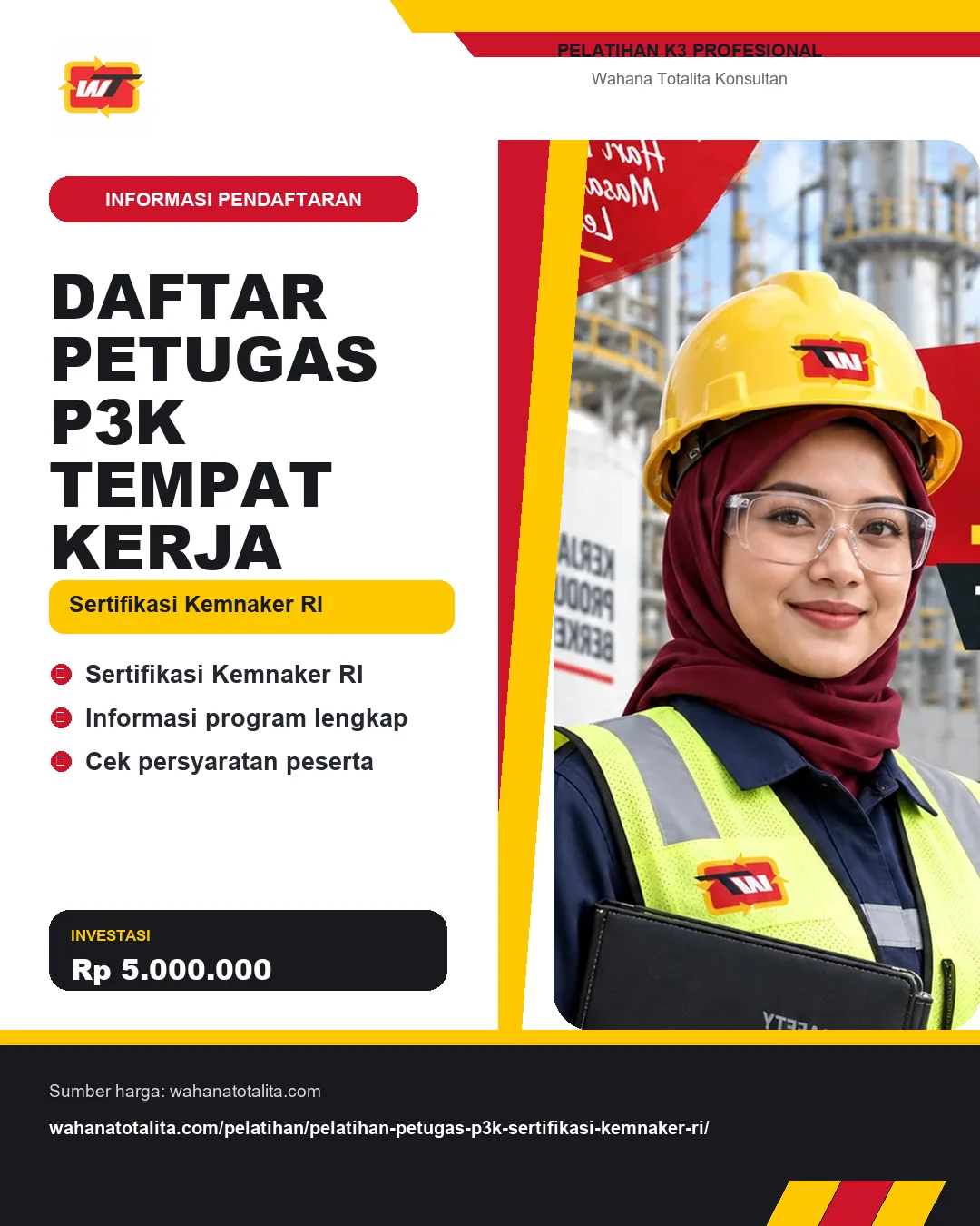 Daftar Petugas P3K Tempat Kerja Sertifikasi Kemnaker RI dengan informasi Sertifikasi Kemnaker RI, Informasi program lengkap, Cek persyaratan peserta