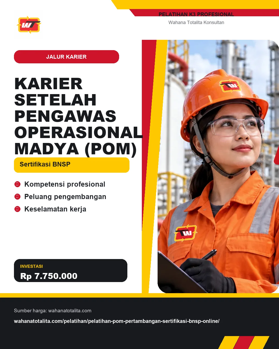 Karier Setelah Pengawas Operasional Madya (POM) Sertifikasi BNSP dengan informasi Kompetensi profesional, Peluang pengembangan, Keselamatan kerja