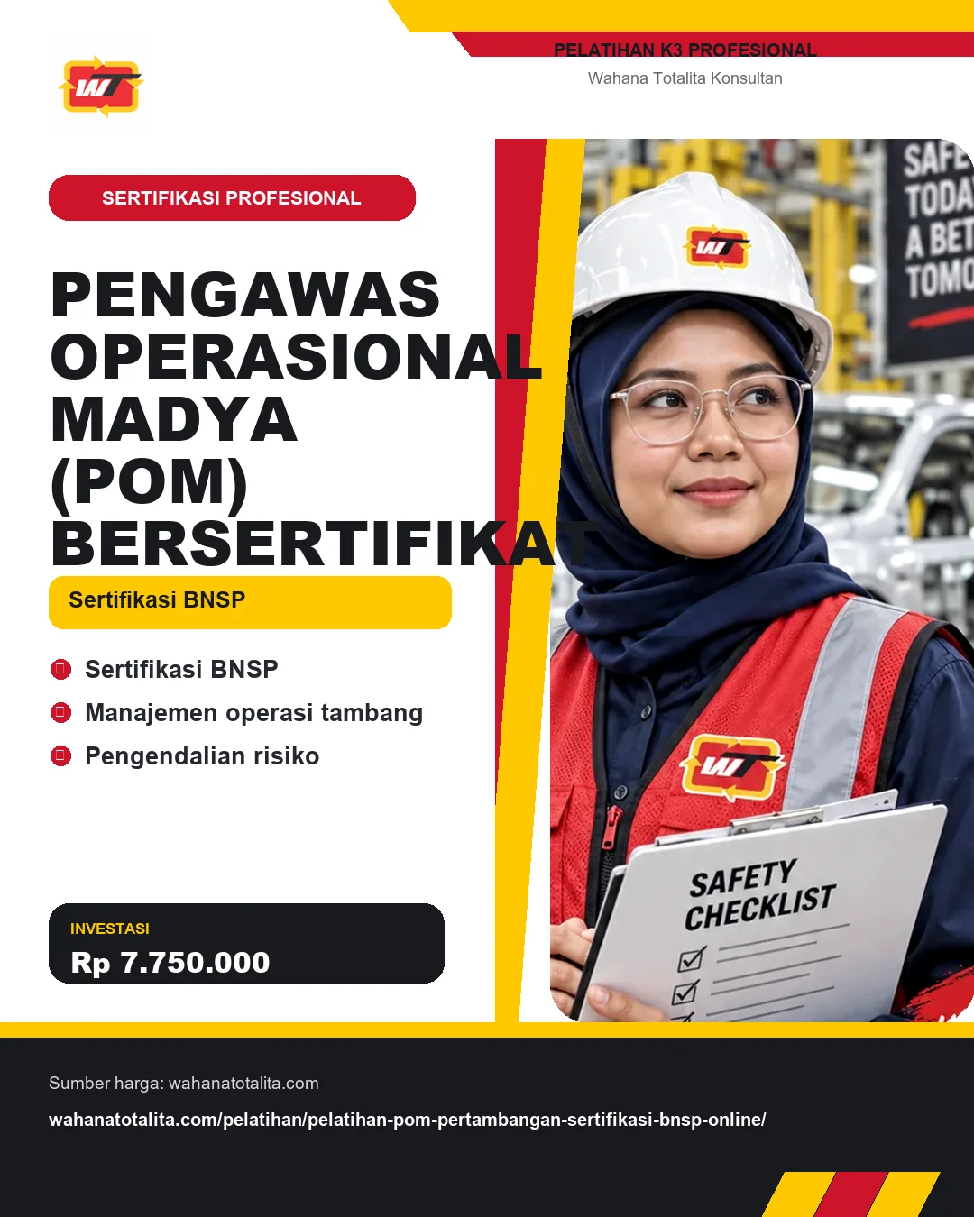 Pengawas Operasional Madya (POM) Bersertifikat Sertifikasi BNSP dengan informasi Sertifikasi BNSP, Manajemen operasi tambang, Pengendalian risiko
