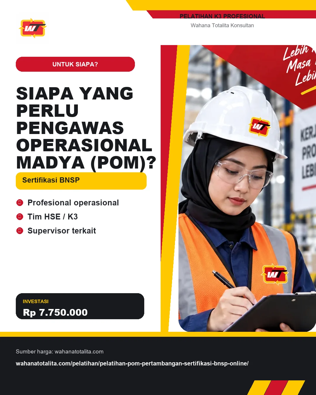 Siapa yang Perlu Pengawas Operasional Madya (POM)? Sertifikasi BNSP dengan informasi Profesional operasional, Tim HSE / K3, Supervisor terkait