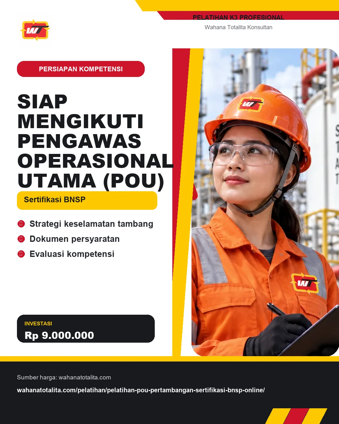 Siap Mengikuti Pengawas Operasional Utama (POU) Sertifikasi BNSP dengan informasi Strategi keselamatan tambang, Dokumen persyaratan, Evaluasi kompetensi