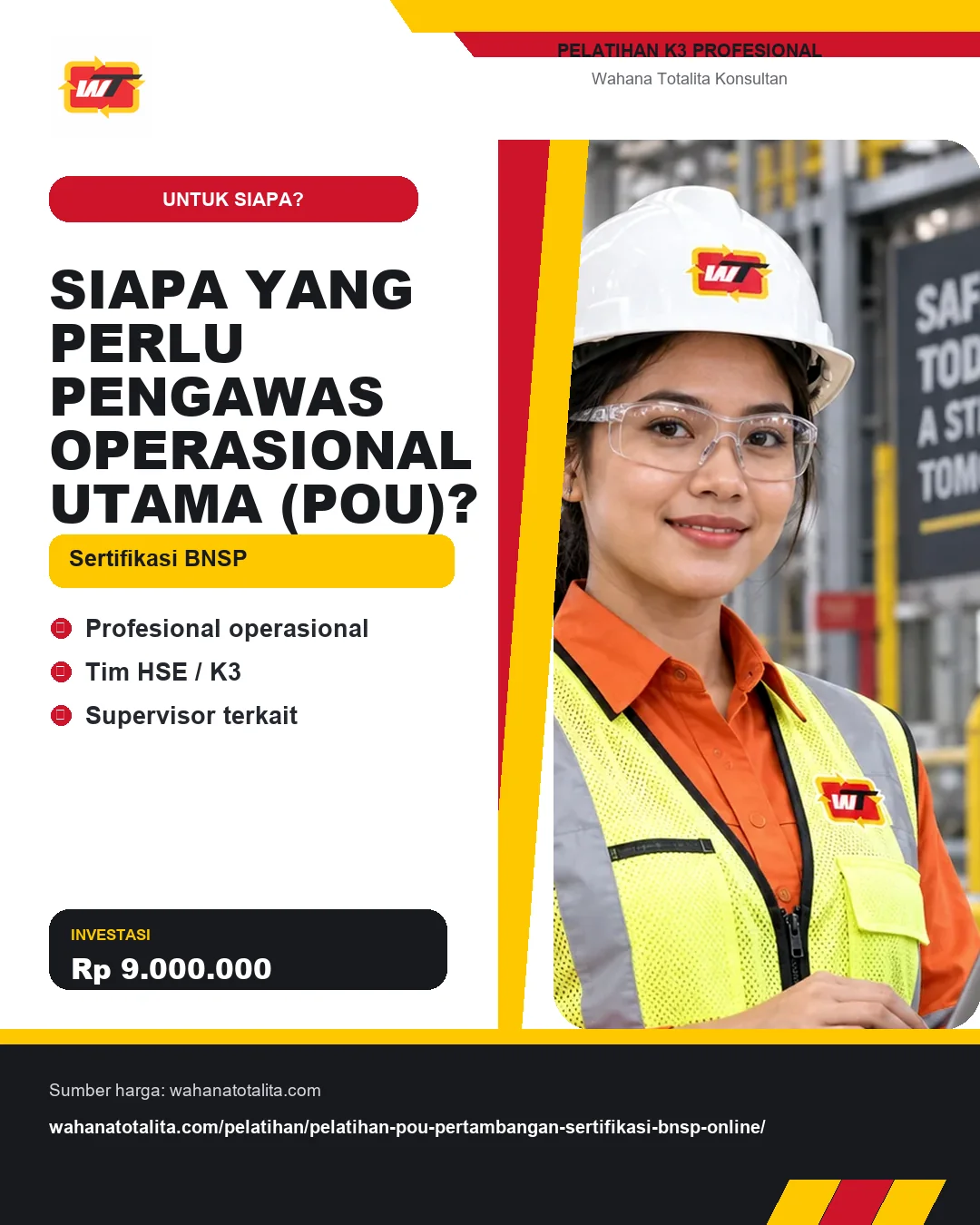 Siapa yang Perlu Pengawas Operasional Utama (POU)? Sertifikasi BNSP dengan informasi Profesional operasional, Tim HSE / K3, Supervisor terkait