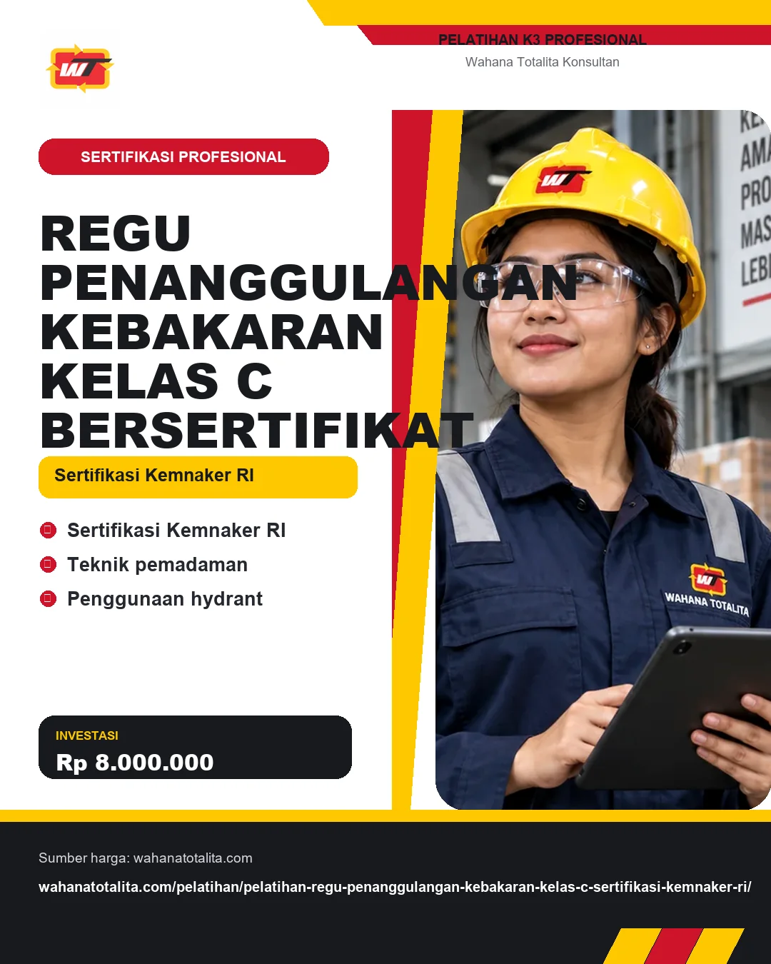 Regu Penanggulangan Kebakaran Kelas C Bersertifikat Sertifikasi Kemnaker RI dengan informasi Sertifikasi Kemnaker RI, Teknik pemadaman, Penggunaan hydrant