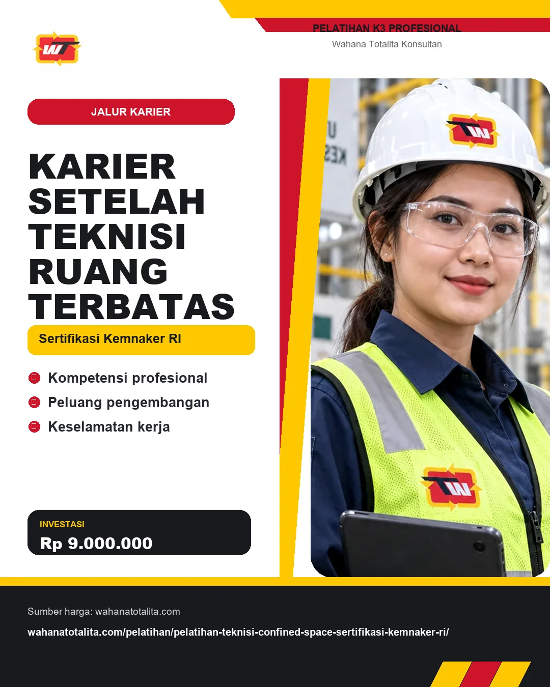 Karier Setelah Teknisi Ruang Terbatas Sertifikasi Kemnaker RI dengan informasi Kompetensi profesional, Peluang pengembangan, Keselamatan kerja