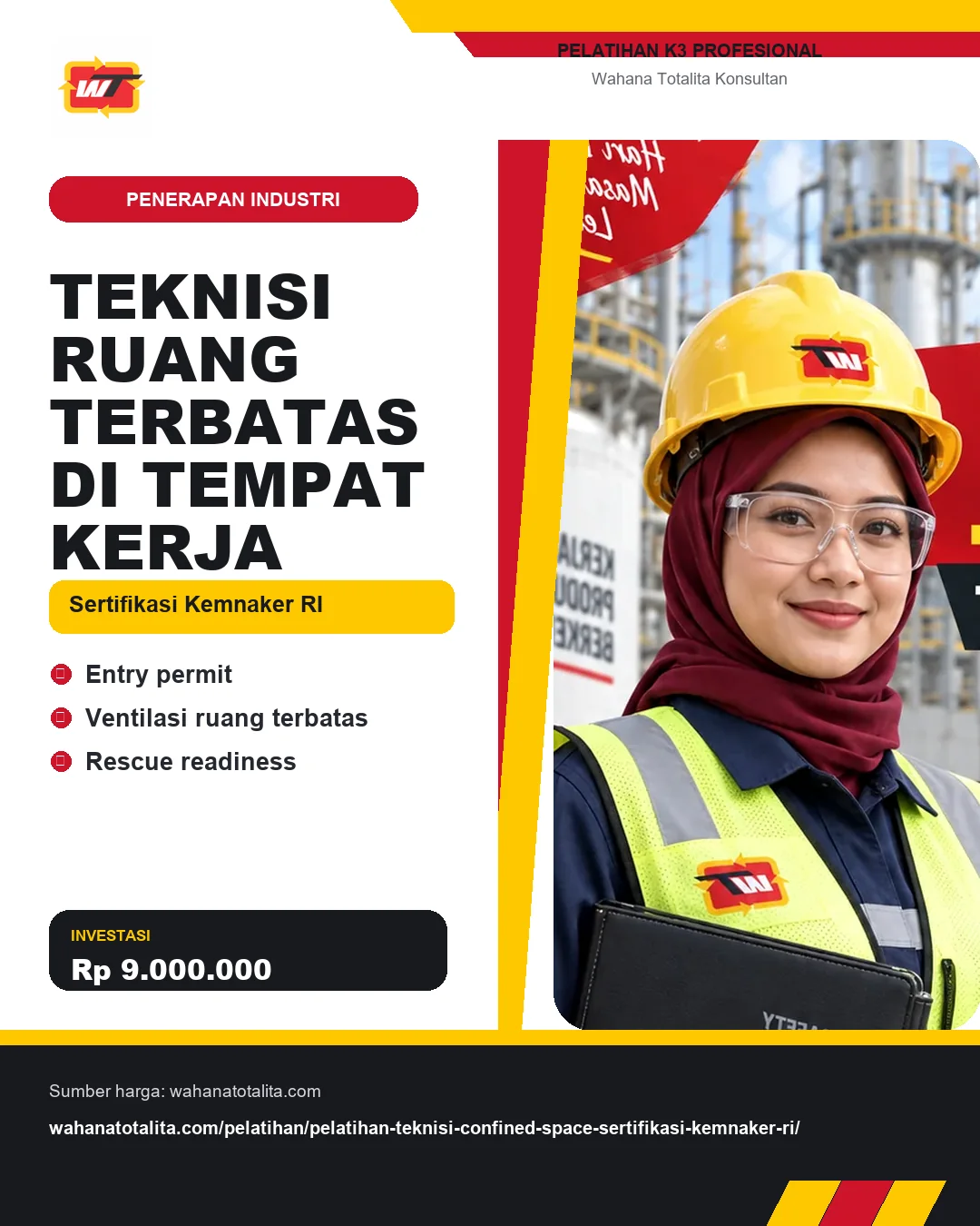 Teknisi Ruang Terbatas di Tempat Kerja Sertifikasi Kemnaker RI dengan informasi Entry permit, Ventilasi ruang terbatas, Rescue readiness