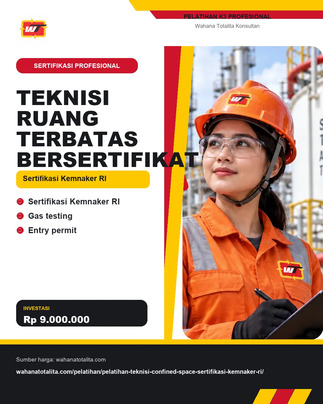 Teknisi Ruang Terbatas Bersertifikat Sertifikasi Kemnaker RI dengan informasi Sertifikasi Kemnaker RI, Gas testing, Entry permit