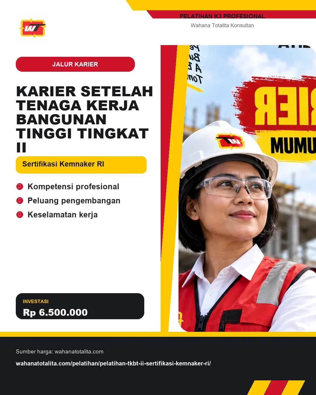 Karier Setelah Tenaga Kerja Bangunan Tinggi Tingkat II Sertifikasi Kemnaker RI dengan informasi Kompetensi profesional, Peluang pengembangan, Keselamatan kerja
